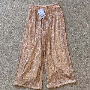 next Rose Gold Sequin Wide-Leg Pants